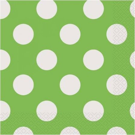 Prikkede servietter grønne 16-pak