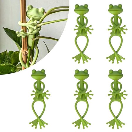 5 stk. Frosk Plantestativ, 2025 Ny Søt Frosk Blomsterpotte Klemmer Planteklatrefeste Klips