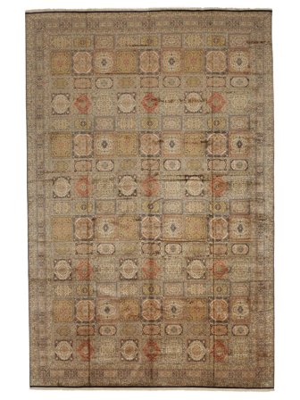 Oriental Kashmir Pure Silk Rug 354X542 Brown Large Silk, India