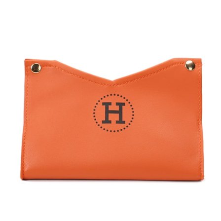 Orange V-formet vevpapirboks med enkelt hull