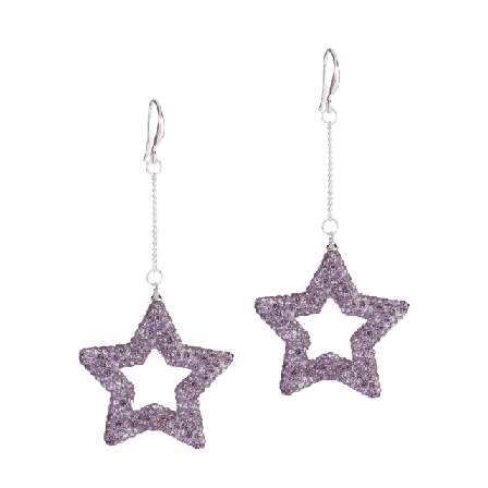 pfgSTOCKHOLM Star Rhine Örhänge Örhängen Dam Lila ONESIZE