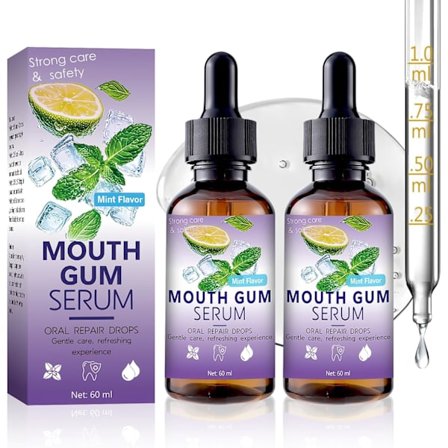 Gum Restore Drops - 60ML Tannkjøttreparasjon for behandling av vikende tannkjøtt, dråper for behandling av tannkjøttvekst for tørr munn, flekkfjerning