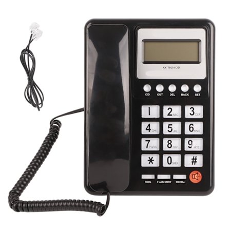 KXT8001CID Stationär trådbunden telefon Hem Hotell Fast telefon med LCD-skärm Återuppringningsfunktion FSK DTMF(Svart )