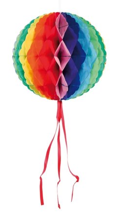 Papirdekoration bold regnbue 30 cm 3-pak