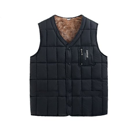 Herrar Friluftsliv Stå Krage Fleece Jacka Väst Casual Vadderad Väst Jackor