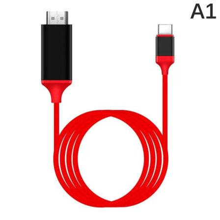 4K 1080P USB 3.1 Typ C - HDMI-yhteensopiva adapterikaapeli USB-C punainen