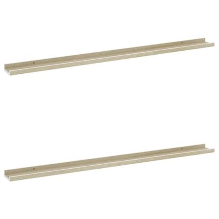 Vidaxl Vägghyllor 2 St Vit Och Sonoma-ek 115x9x3 Cm Vit