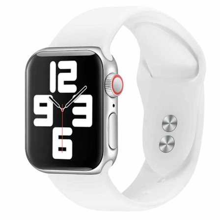 Apple Watch 38/40/41 1/2/3/4/5/6/7/8/SE Silikonearmbånd Silikone Hvid vit_max