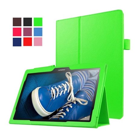 Lenovo Tab 3 10-1 TB-X103F skyddshölje PU läder skyddande litchi textur elastisk ögla - Grön