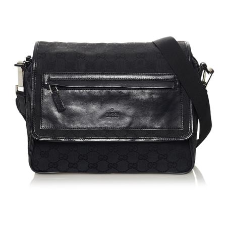 Gucci Vintage, Pre -owned GG Canvas Crossbody Zwart, Dames, Maat:ONE Size