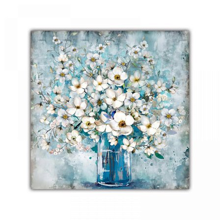 Lerret Malerier Veggkunst Jasminblomst (19.7"x19.7")