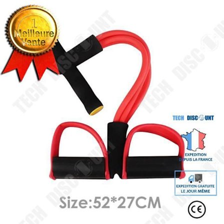 Styrkeapparat - TD - Rød - Elastisk modstand - Fitness - Unisex