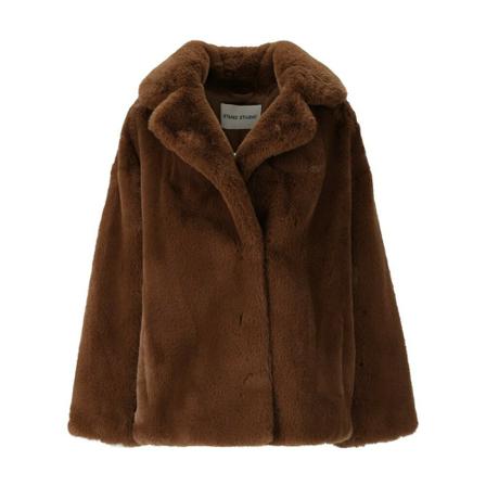 Stand Studio Faux Fur & Shearling Jakke Brun, Dame