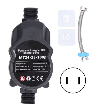 Boosterpumpe Automatisk vanntrykkdusj Boosting Resirkulerende veggfeste 24VDC 100‐240V US-kontakt