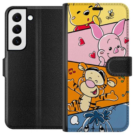 Kompatibelt Plånboksfodral till Samsung Galaxy S22 5G Söt barnillustration med nalle, tiger, gris och åsna i färgglad lekfull design för barnrum