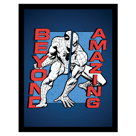 Spider-Man Beyond Amazing 4 inramad affisch 40cm x 30cm Blå/Vit Blue/White/Red 40cm x 30cm