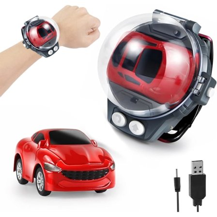 Mini fjärrkontroll klocka legering bil leksaker, 2,4 GHz 50 m lång distans