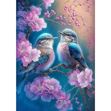 (30x40cm) 5D Timanttimaalaus Kukka ja Lintu Täysi Timanttimaalaus