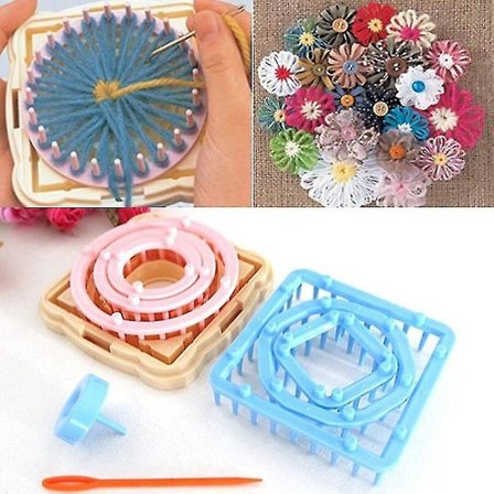 9 stk./ Sæt Blomst Væve Blomsterblade Strikkede Hæklet Garn Syværktøj Til Strikning af Halstørklæde Sokker