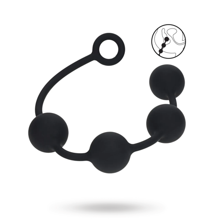 Round Silicone Anal Balls - XL - 50mm - Black