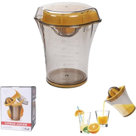 Manuel citruspresser - Håndholdt appelsin- og citronpresser med dobbelte tud, skridsikker base, bærbar manuel juicepresser til køkkenbrug (1 pakke)