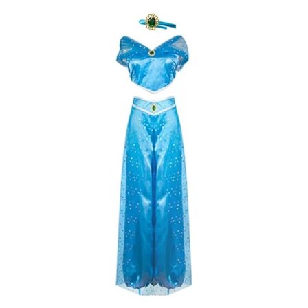 Aladdin Jasmine Princess Kostym Klänning Cosplay rekvisita Vuxna green XL Y dark blue Z dark blue