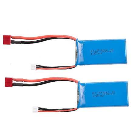 RC Li-Po Batteri 7.4V 1500mAh 25C 2S Oppladbart med T-kontakt for RC Drone Bil Båt Helikopter Fly