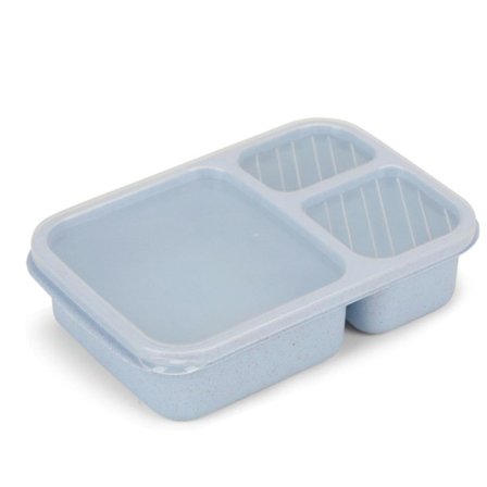 Snackboks - Bentoboks med 3 rom, gjenbrukbar matboks, lett lunsjboks for barn og voksne, BPA-fri (blå)_qcx