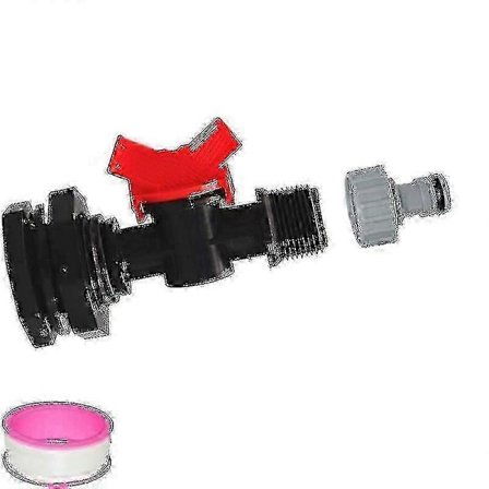 Helt ny 1000 liter IBC vanntank med S60x6 adapterventil og 3/4-yvan (kun kran)[pb] [DB]