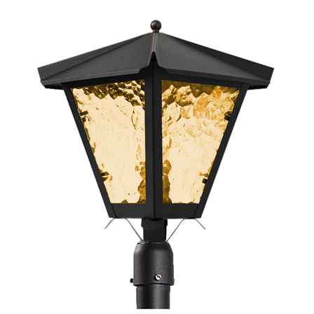 Westal Gustav Stolpelykt Ø60 mm, 440 x 320 mm, E27 Svart, gult katedralglass, Belysning