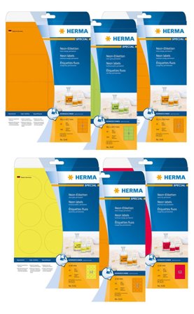 Herma Special - Papir - matt - permanent selv-adhesiv - lysende rød - 63.5 x 29.6 mm 540 etikett(er) (20 ark x 27) fluorescerende etiketter