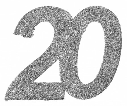 Konfetti silver 20 år, 6-pack