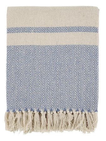 Chic Antique Bomullspledd Resirkulert skyblue 130x150