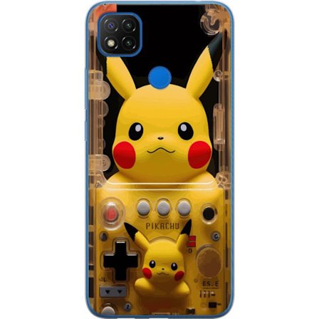 Kompatibel Mobilcover til Xiaomi Xiaomi Redmi 9C NFC Gul spil-indspireret karakter med retro konsol design ikonisk formgivning med nostalgi teknologi