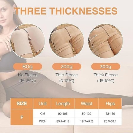 Par av kvinnors termiska strumpbyxor, fodrade fleece-strumpbyxor för vintern, varma plyschstrumpor med faux-transparent design, mysiga leggings, -GSL