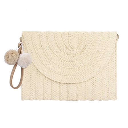 Damväskor Clutches Aftonväska Crossbody-väska, Dam Halm Handväska Clutch Purse Kuvertväska Platt Korgväska Sommar Strandväska, Boho-stil