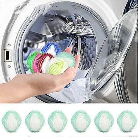 6 stk Gjenbrukbar Hårfjerner Hund Katt Dyrehårfjerner for Klær Vaskemaskin Hårfanger Vaskeball Tørkeboll_Kvalitetsgaver Blå