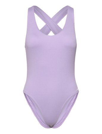 Nike Elevated Essential Pucker Crossback Piece Sport Women Sport Clothing Sport Swimwear Sport Swimsuits Purple NIKE SWIM