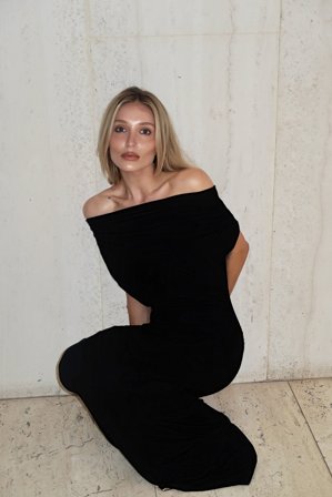 NA-KD Soft Line Draped Maxi Dress - Draperede kjoler - Sort - S