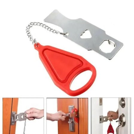 Bærbar dør lås - Øget sikkerhed Multicolor