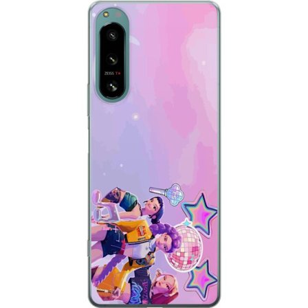 Kompatibel Mobilcover til Sony Xperia 5 IV Futuristiske popidoler i neonfarver med discoelementer, stjerner og pastelfarvet rumhimmel.