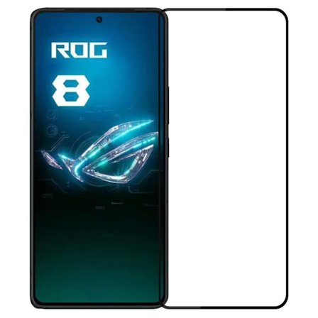 SKALO Asus ROG Phone 8 5G Heltäckande Skärmskydd Härdat Glas - Svart