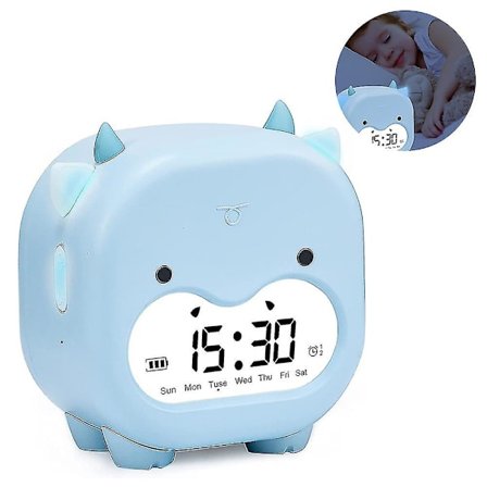 Vekkerklokke for barn, digital vekkerklokke for soverom, søvnveileder for barn, nattlys