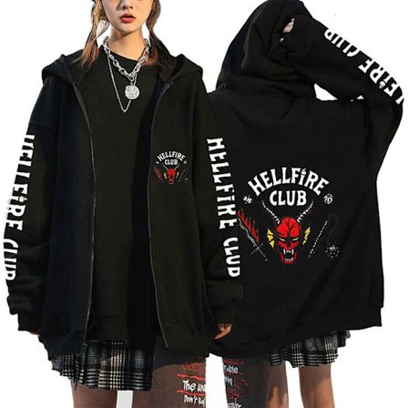 Stranger Things Hellfire Club pitkähihainen hupparitakki unisex W