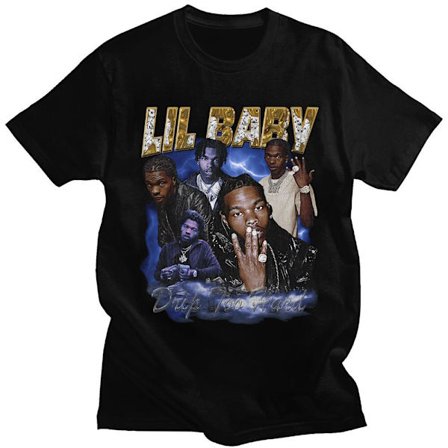 Hip Hop Rapper T-skjorte Vintage Grafisk Oversized Bomulls Kort Ermet Tee Streetwear