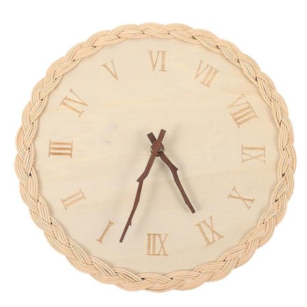 Rustik vævet vægur: Minimalistisk rund vægur vægdekoration