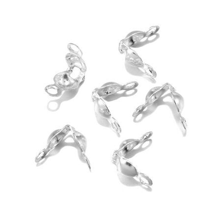 600 st Anslutningsspänne Fitting Crimps Beads Connector SILVER