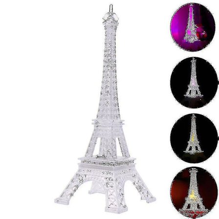 Akryylinen Eiffel-torni vilkkuva LED-yövalo romanttinen tunnelma