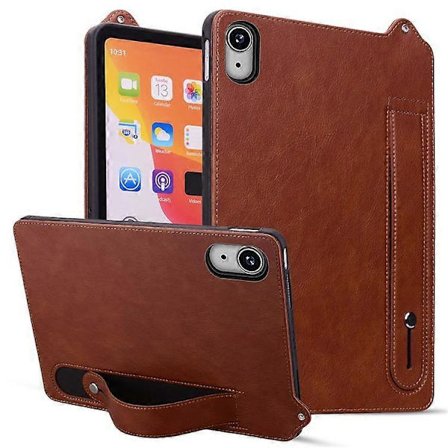 Læderetui til iPad mini (2024) (A2996 A2995) / mini (2021) (A2568) med håndrem og stativ