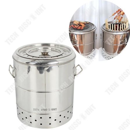 TD Utomhus Kolgrill BBQ Hink Grill Rostfritt Stål Rökfri Bärbar Pan Grill